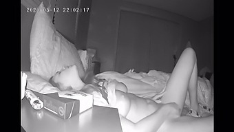 A Bashful Woman Pleasures Herself Before Bed With A Hidden Camera Captured The Action
